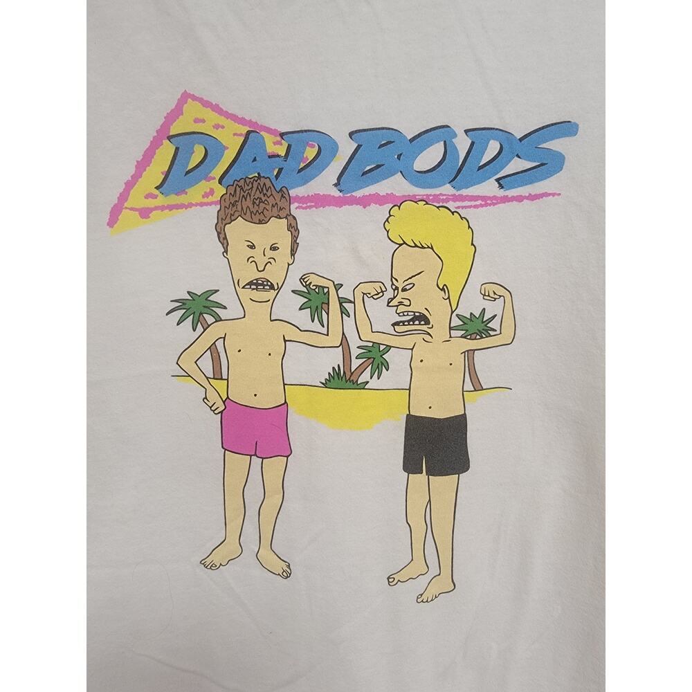 Vintage Style Beavis & and Butthead Dad Bods Tee Tshirt Sz L Mens  0033